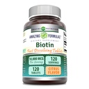 Fantastiska formler Biotin 10 000 mcg | Snabbupplösta tabletter | Icke-GMO | Glutenfri tillägg | Tillverkad i USA (Citrus | 120 tabletter)