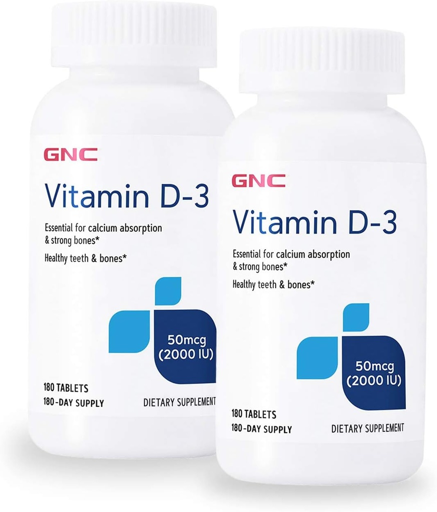 GNC Vitamin D-3 2000 IE - Twin Pack