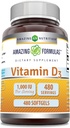 Fantastiska formler Vitamin D3 Supplement | 1000 IE | 480 Softgels | Non-GMO | Gluten Free | Made in USA