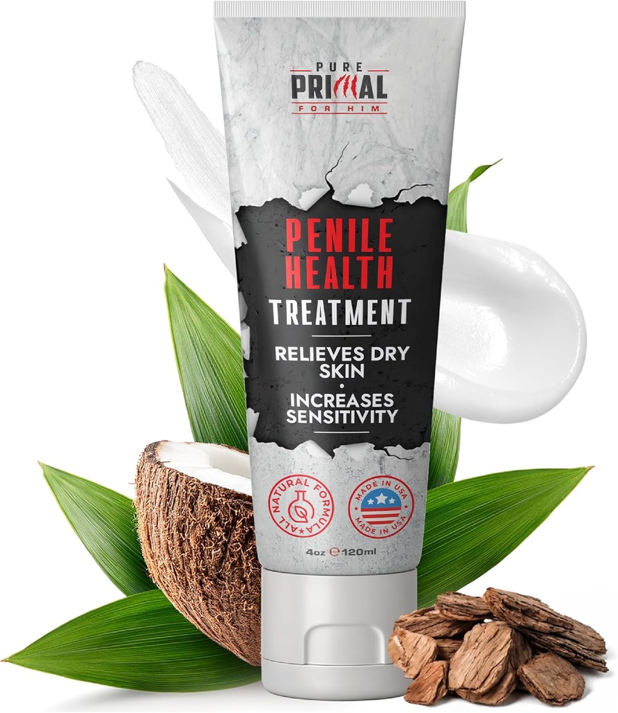 Rena Primal Penile Cream för män - Snabbabsorberande Penile Health Creme för Hydration Skin Support & Irritation Relief - Daglig Moisturizer Behandling