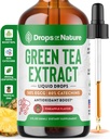 Grönt te 10:1 Extrahera 50% EGCG - Grönt te flytande droppar - Vegan, 4X Mer kraftfullt än piller & kapslar - 2oz Antioxidant & Immun Supplement - Hud, Hjärtstöd, Hjärnhälsa & Minnes Boost