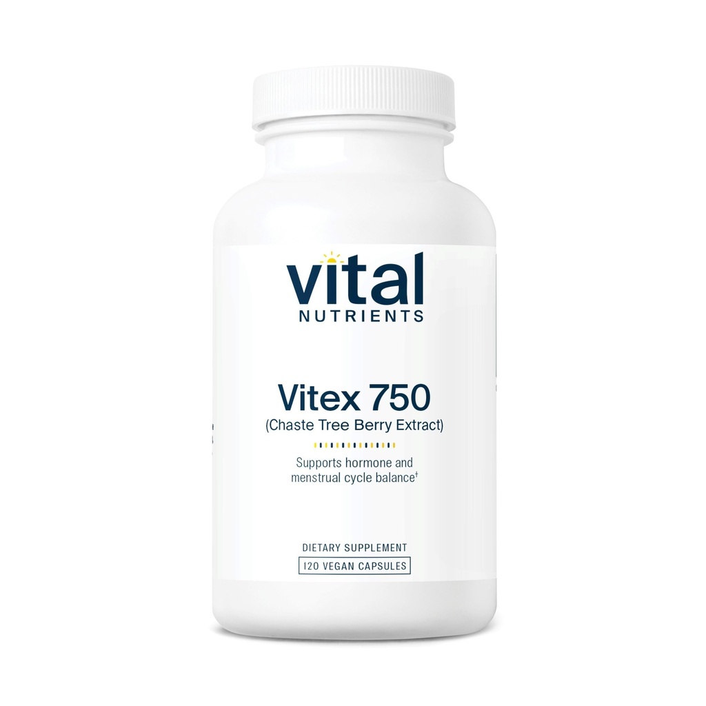 Vital Nutrients Vitex 750 | 750mg Chaste Tree Berry Extract | Stöd för Hormon, fertilitet och Menstrual Cycle Balance * | Gluten, Dairy, Soy Free | Non-GMO | 120 kapslar
