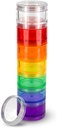 7 Day Medicine Pill Organizer - Stackable Pill Box - Passar små tabletter och vitamintillskott, Håll din dagliga medicin organiserad på ett ställe - Medium - Rainbow