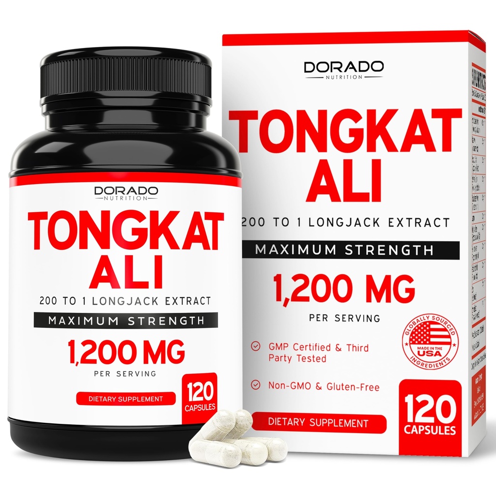 Tongkat Ali För Män 1200mg (200 till 1 extrakt) - 120 kapslar - Longjack Supplement - Premium Tonkat-Ali Supplement - Stödstyrka, kör, atletisk prestanda och muskelmassa - Glutenfri och icke-GMO