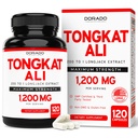 Tongkat Ali För Män 1200mg (200 till 1 extrakt) - 120 kapslar - Longjack Supplement - Premium Tonkat-Ali Supplement - Stödstyrka, kör, atletisk prestanda och muskelmassa - Glutenfri och icke-GMO