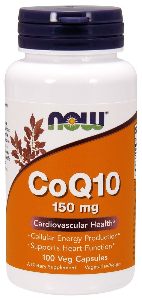 NOW Supplements, Q10 150 mg, Pharmaceutical Grade, All-Trans Form producerad av Fermentation, 100 Veg Capsules
