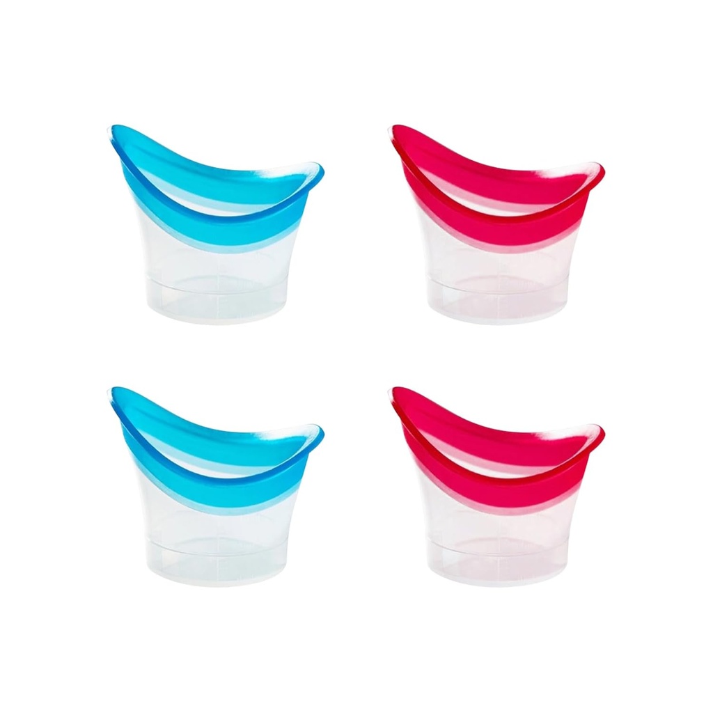 BRBASAP Eye Wash Cup 4Pack Eye Wash Kit Bath Kit Silicone Eyelash Lid Care för trötta torra ögon Effektiv ögon renare lösning med lagringsbehållare lugnande trötta ögon (blå och rosa)