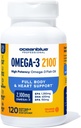 Oceanblue Professional Omega-3 2100-120 ct - High-Potency Triple Strength Burpless Fish Oil med EPA, DHA & DPA - Vild fångad - Orange smak, 60 portioner