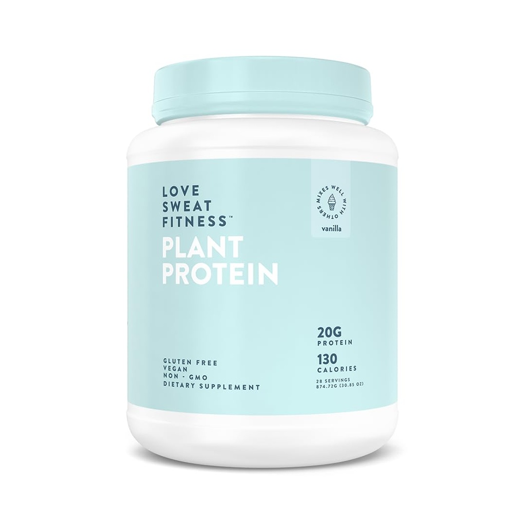 Love Sweat Fitness Organic Veganic Protein Powder | Vanilla | 28 portioner, 20g Protein, No Sugar, Vegan, Gluten Free, Non-GMO