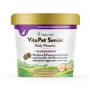 NaturVet VitaPet Senior Daily Vitamins för Cats Plus Glukosamin, speciellt formulerad för att ge viktiga mineraler, 90 g, 60 greve
