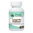 Peak Longevity Platinum PQQ Supplement med Coenzyme Q10 - Pyrroloquinoline Quinone med Ubiquinol CoQ10 och Shilajit - Mitokondriellt tillskott för naturlig energi och hälsosam åldrande (30 Softgels)