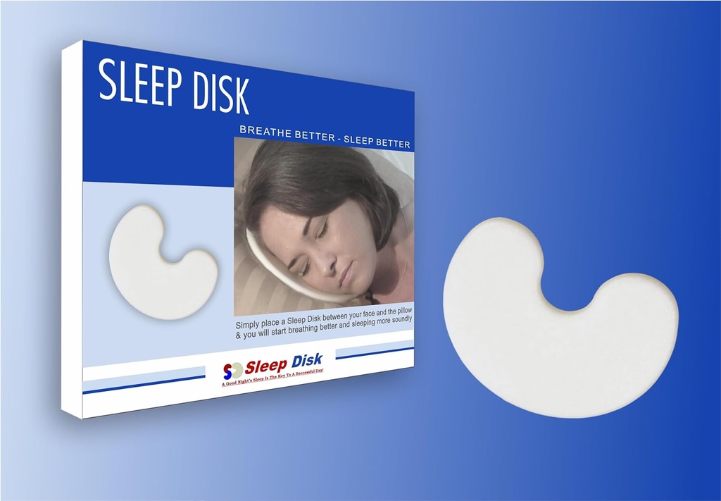 Sleep Disk av Dr. Organizer - Breathe Easier & Sleep Better med ergonomisk skumskiva - minskar snarkning, ökar luftflödet, skyddar hud och ögonfransar - bra för allergier och komfort på natten
