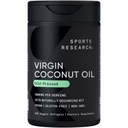 Sports Research® Organic Coconut Oil Capsules 3000MG - Cold Pressed Extra Virgin Coconut Oil med Medium Chain Triglycerides (MCT) - Vegan Friendly & Non-GMO Verified - 120 Softgels