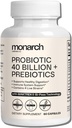 Probiotiska 40 miljarder + prebiotika: 4 Diverse Strains - Digestive & Gut Health (60 kapslar) - Probiotika för kvinnor och män - Natural | Gut Health & Immune Support Supplement