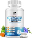 Glukosamin Chondroitin MSM kapslar, Glukosamin 1500mg med Collagen, gurkmeja, gemensamma kosttillskott för män,180 kapslar