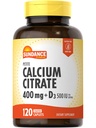 Sundance Calcium Citrate med vitamin D3 | 400 mg | 120 Caplets | Petite | Vegetarisk, icke-GMO & Gluten fri tillägg