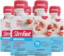 SlimFast Meal Replacement Shake, Original Strawberries & Cream, 10g Ready to Drink Protein för viktminskning, 11 Fl. Oz Bottle, 4 Count (Pack of 3) (Packaging May Vary)