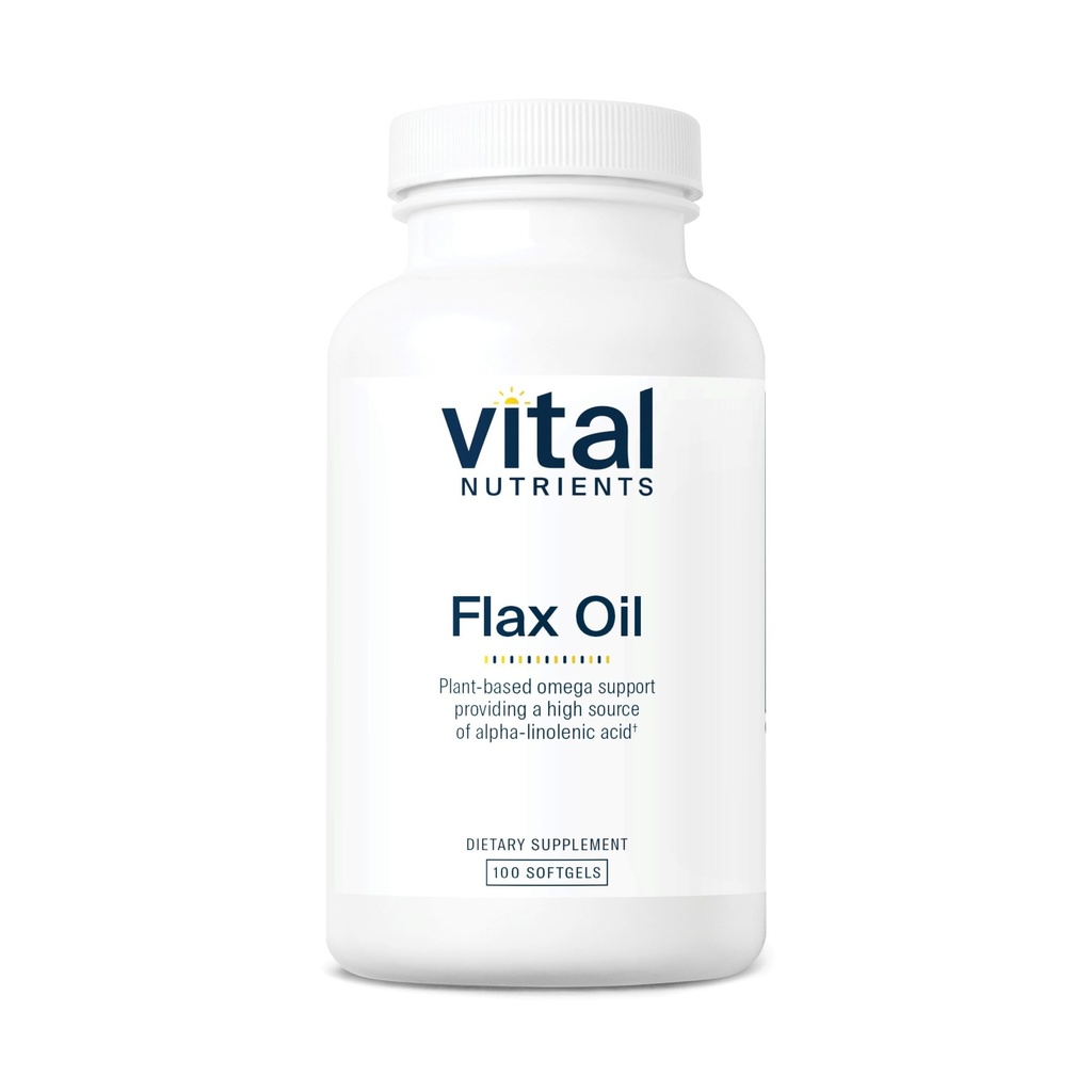 Vital Nutrients Flax Seed Oil 3000mg | Cold Pressed Flax Oil med hög koncentration av ALA för hjärthälsa * | Gluten, Dairy och Soy Free | Non-GMO | 100 Softgels