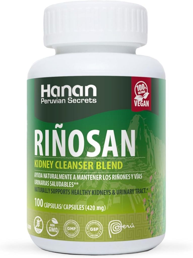 Hanan Rinosan Kidney Cleanser Blend | 100 kapslar | Naturligtvis hjälper till att stödja hälsosam njure och urinvägsfunktion