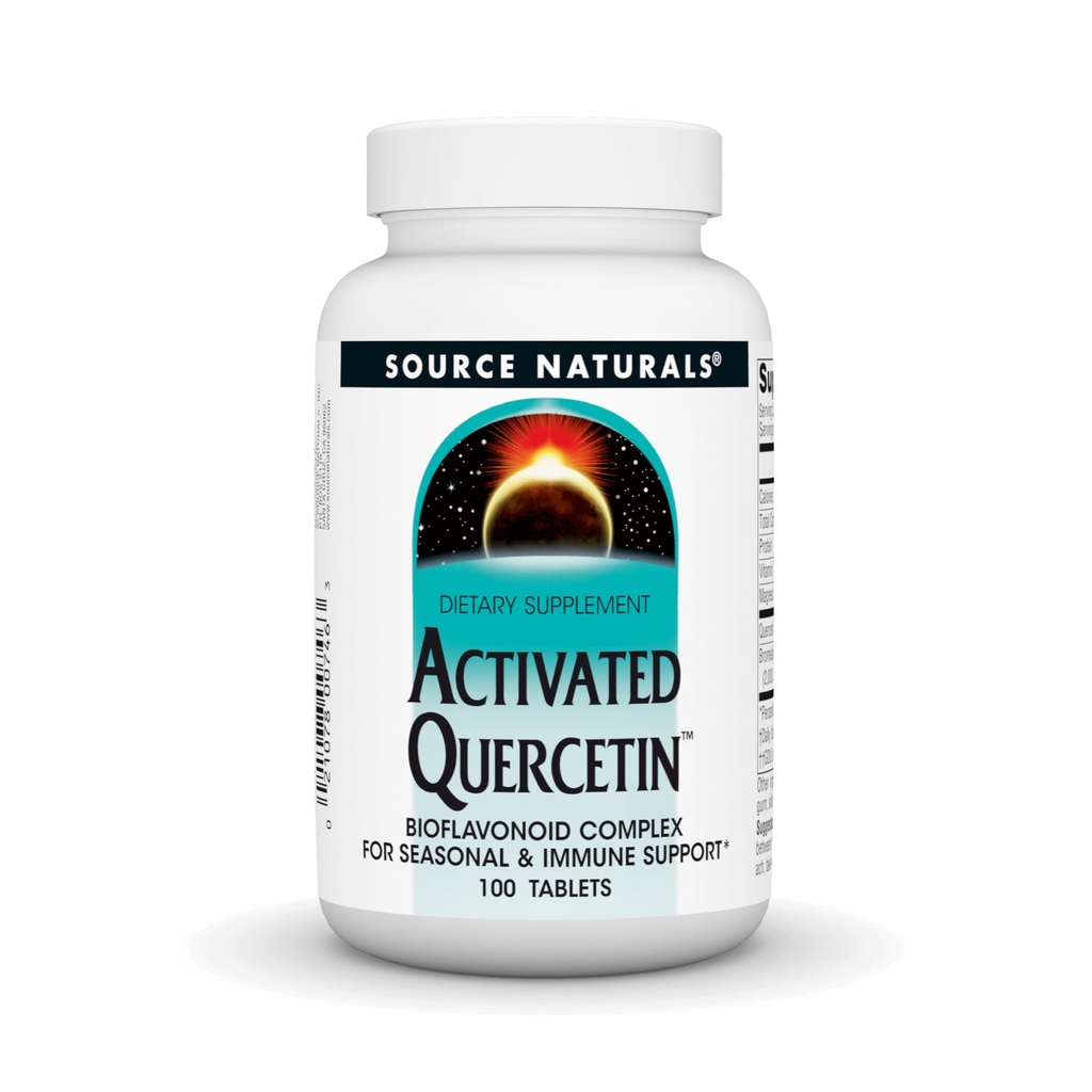 Källa Naturals Aktiverad Quercetin - Plant-Derived Bioflavonoid Complex - Säsongs- och immunförsvar - 100 vegetariska vänliga tabletter