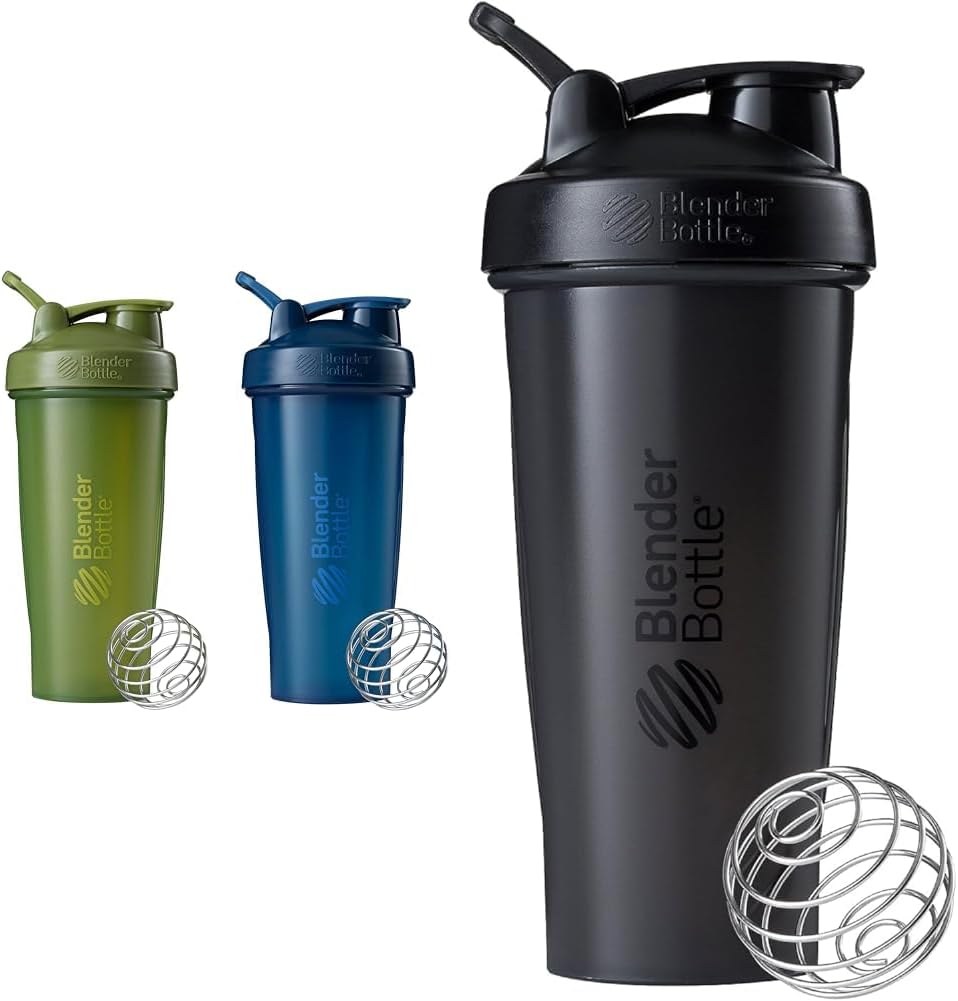 BlenderBottle 2-Pack 28-Ounce och 20-Ounce Shaker Bottles med BlenderBall Wire Whisk
