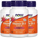 Nu livsmedel nu livsmedel vitamin D-3, 50 mcg (2 000 IE), 240 Softgels, 3 Pack