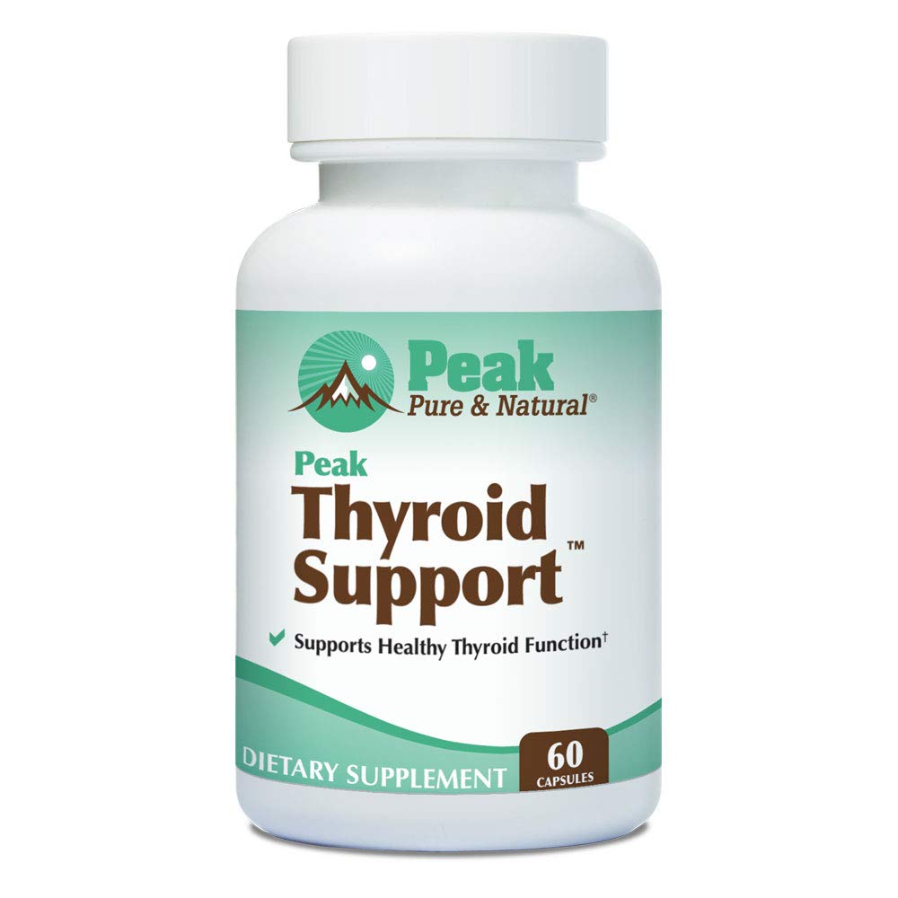 Thyroid Support av Peak Pure & Natural | Thyroid Supplement och Metabolism Booster för att stödja viktminskning | Iodine Supplement designat för underaktiv sköldkörtel | 60 kapslar