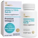 Xtendlife Omega 3 DHA Fish Oil - 1100mg med 700mg DHA och 300mg EPA - Omega 3 6 9 Supplement för hjärta och hjärna - 1 månads leverans (60 greve)