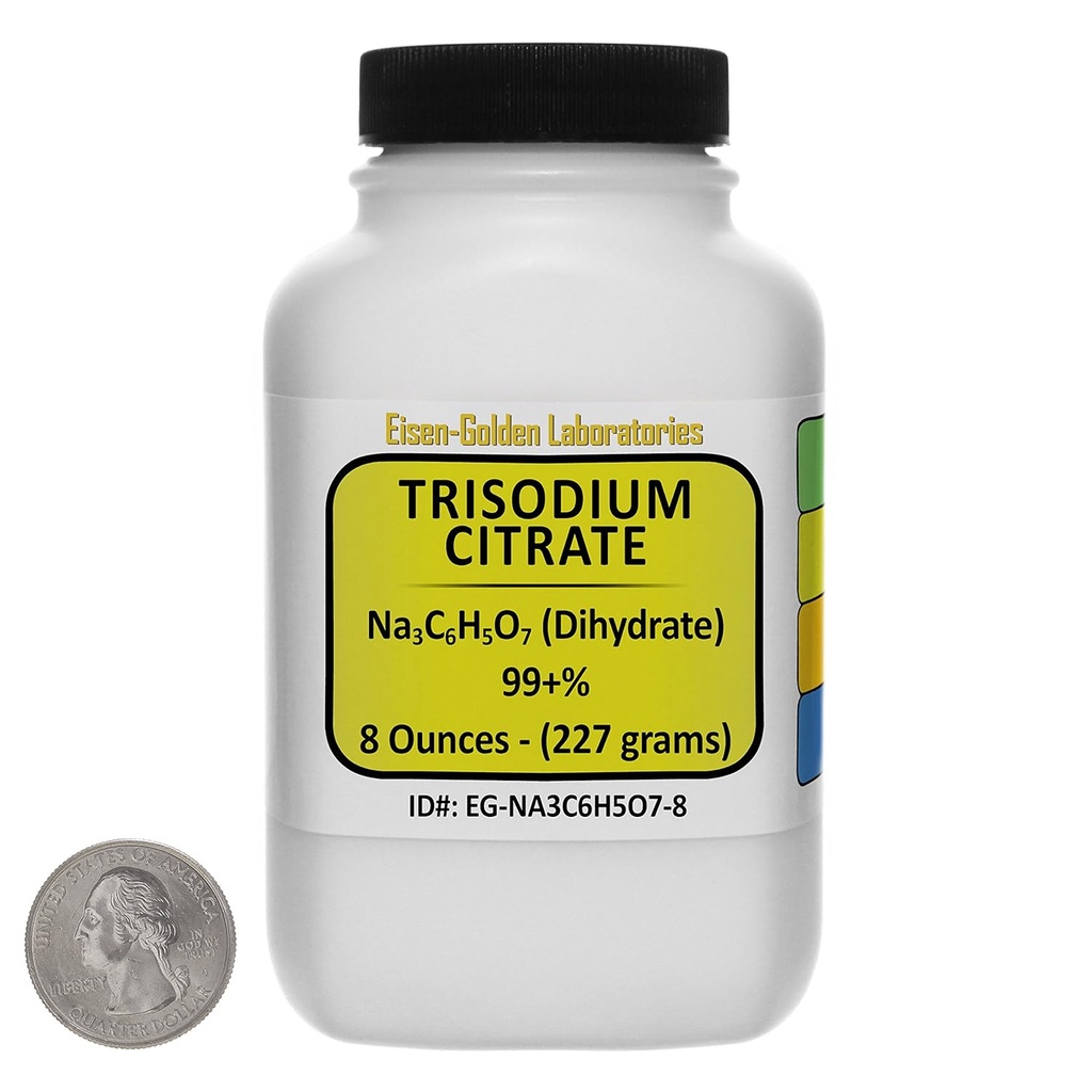 Trisodium Citrate [Na3C6H5O7] 99+% USP Grade Powder 8 Oz i en Space-Saver Bottle