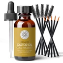 Pure Body Naturals Castor Oil för ögonfransar och ögonbryn - 1 Fl Oz Nourishing Brow & Lash Growth Serum - Organic, Hexane Free, Cold Pressed, Unrefined - Eyelash och Eyebrow Growth Serum för kvinnor