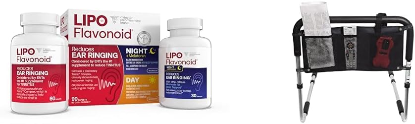 Lipo-Flavonoid Day & Night Combo Kit Tinnitus Relief, Essential Medical Supply Universal Three Pocket Bed Rail Tillbehör Pouch