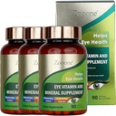 Zooone- Lutein Eye Vitamins Supplement för Macular Health and Dry Eye, Innehåller Lutein, Zink, Vitaminer C/E & Zeaxanthin för att stödja ögonhälsa, 90 tabletter (3)