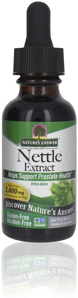 Naturens svar Nettle Leaf 1oz Extract | Prostate Suppot | Concentrated Dark Green Nettle Leaf Herbal Supplement | Non-GMO, Kosher, Gluten-Free och Alcohol-Free | Ensamräkning