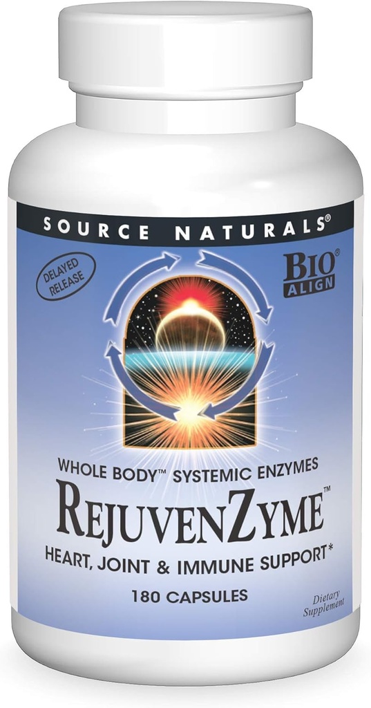 Källa Naturals RejuvenZyme - för Heart, Joint & Immune Support - 180 kapslar