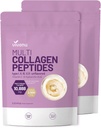 VivoNu Multi Collagen Peptides Powder, 16 Oz Hydrolyzed Protein Peptides | Typ I,II,II,V,X med Hyaluronic Acid, Biotin & Vitamin C Unflavored Keto Paleo Friendly, Ez Mix i drycker (2LB / 2Pack)