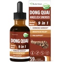 Dong Quai Liquid Supplement för kvinnor, Angelica Sinensis Root Extract Tincture Support Menopause & PMS Relief, Hot Flashes, Herbal Blend Drops med Red Clover Fenugreek. 2oz