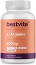 BESTVITE L-Arginine 500mg (240 kapslar) - No Magnesium Stearate - No Silicon Dioxide - No Fillers - Non GMO - Gluten Free