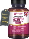 Premium Odourless Garlic kapslar | 45 000 mg per mjukgel | 200 mjukgels (inte tabletter) Superhög styrka | Cold Pressed och Deodourised Premium Garlic Oil Extract från Allium Sativum