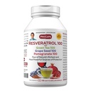 ANDREW LESSMAN Resveratrol-100 med Green Tea 100 Grape Seed 100 Pomegranat 100mg - 60 kapslar - Fyra kraftfulla, skyddande antioxidanter.