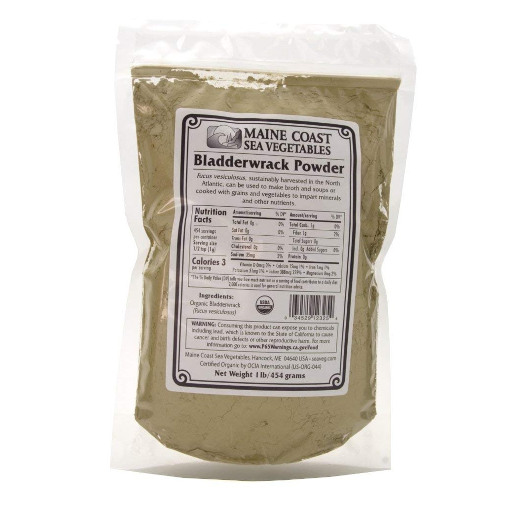 Bladderwrack Powder - Wild Atlantic - Organic Seaweed - Maine Coast Sea Vegetables - 1 pund