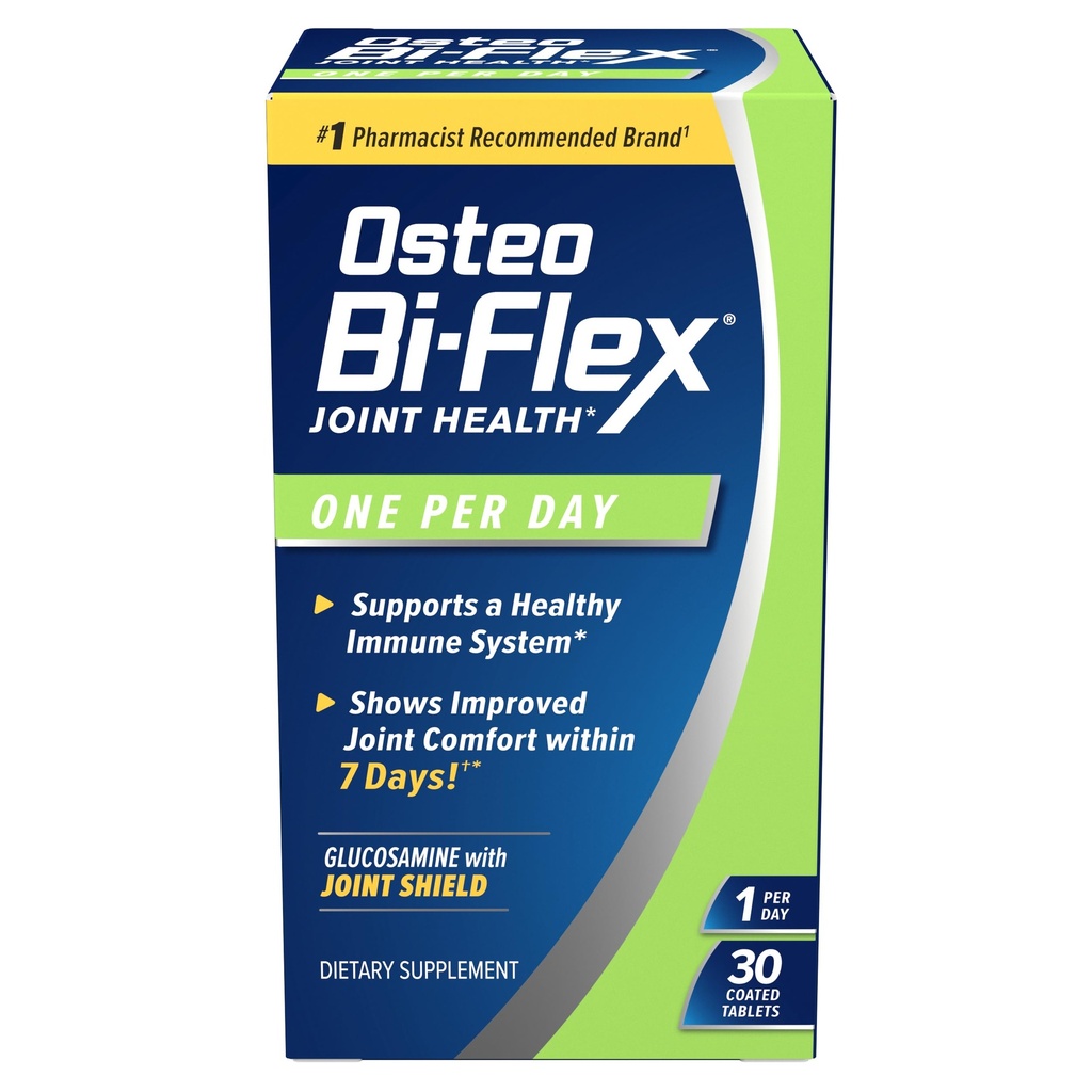 Osteo Bi-Flex en per dag, Glukosamin gemensamma hälsotillskott med vitamin D, 30 belagda tabletter