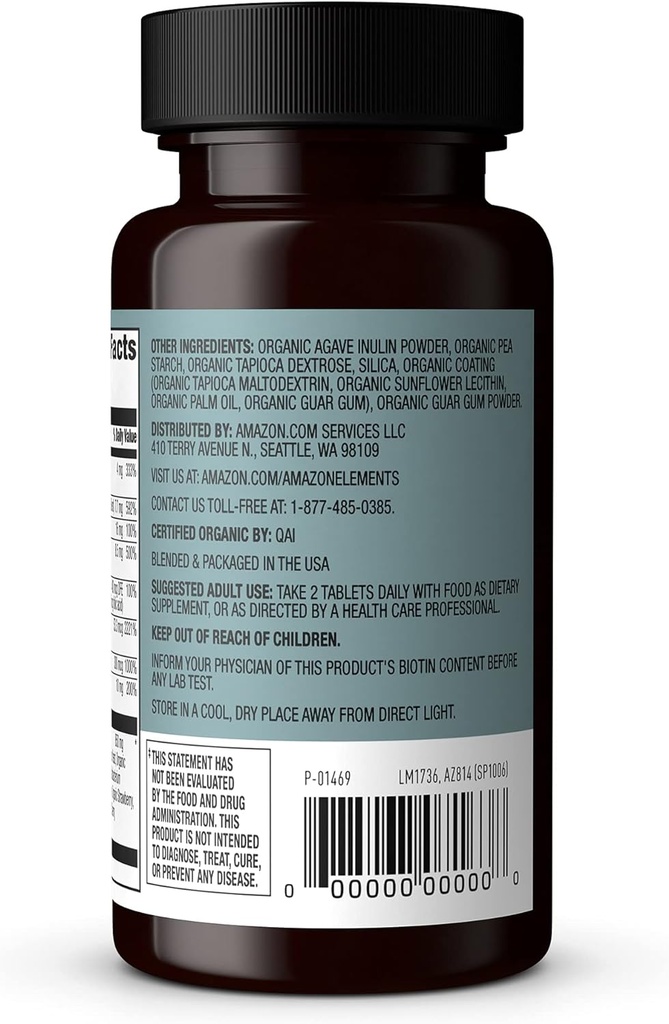 Elements Organic Whole Food B Complex, 60 tabletter (Pack of 2)