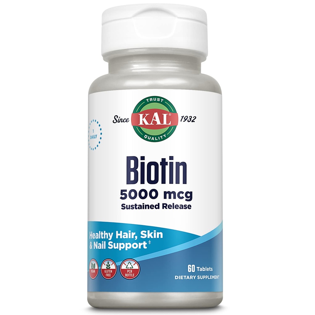 KAL Biotin 5000 TR tabletter, 5000 mcg, 60 greve