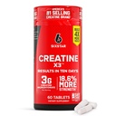 Sex Star Creatine Pills, X3 (60 Caplets) - Kreatin för kvinnor och män - Kreatinkapslar stöder muskelstyrka - Pre & Post Workout Kreatintillskott för muskelåterställning och byggnad - 20 portioner