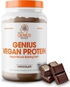 Genius Vegan Protein Powder, Chocolate - Plant-Based Lean Muscle Building Shake för Män & Kvinnor - Pea & Pumpkin Protein Källor - Naturligt smaksatt & sötad - Dairy & Laktosfri