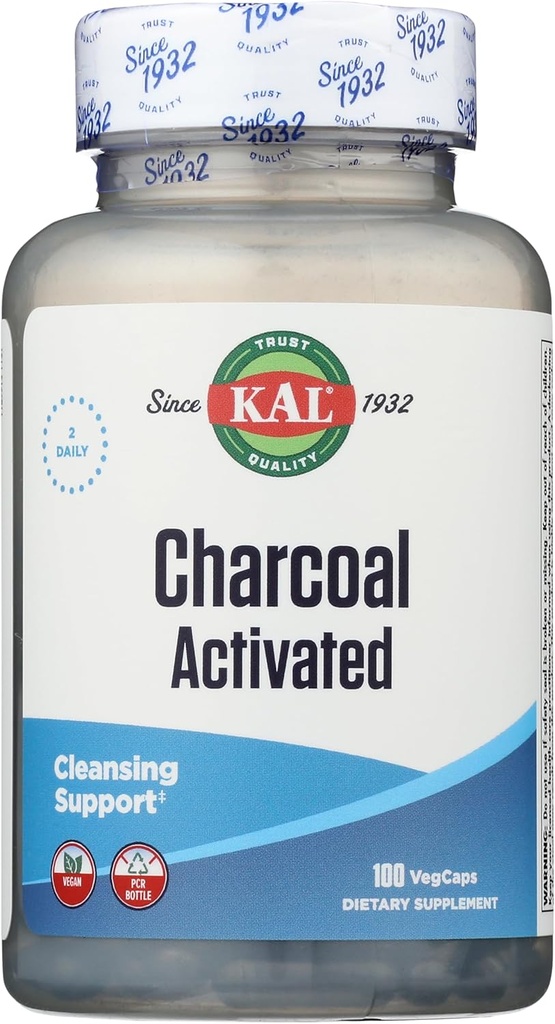 KAL Charcoal, 280 mg, 100 kapslar
