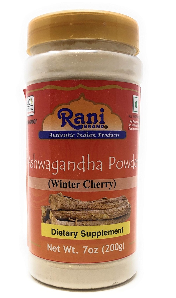 Rani Ashwagandha Powder (Withania Somnifera) 7oz (200g) PET Jar ~ All Natural | No Color | Gluten Friendly | Vegan | Non-GMO | No Salt or fillers | Indian Origin
