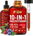 Cat Multivitamin - Vitamin B, C och D3 i flytande form - 10 i 1 Dog Vitaminer och tillägg för att hjälpa till med allergier och UTI - Cat Vitaminer för hud & Coat Care - Glukosamin för HIPS & Joints - 2 Oz