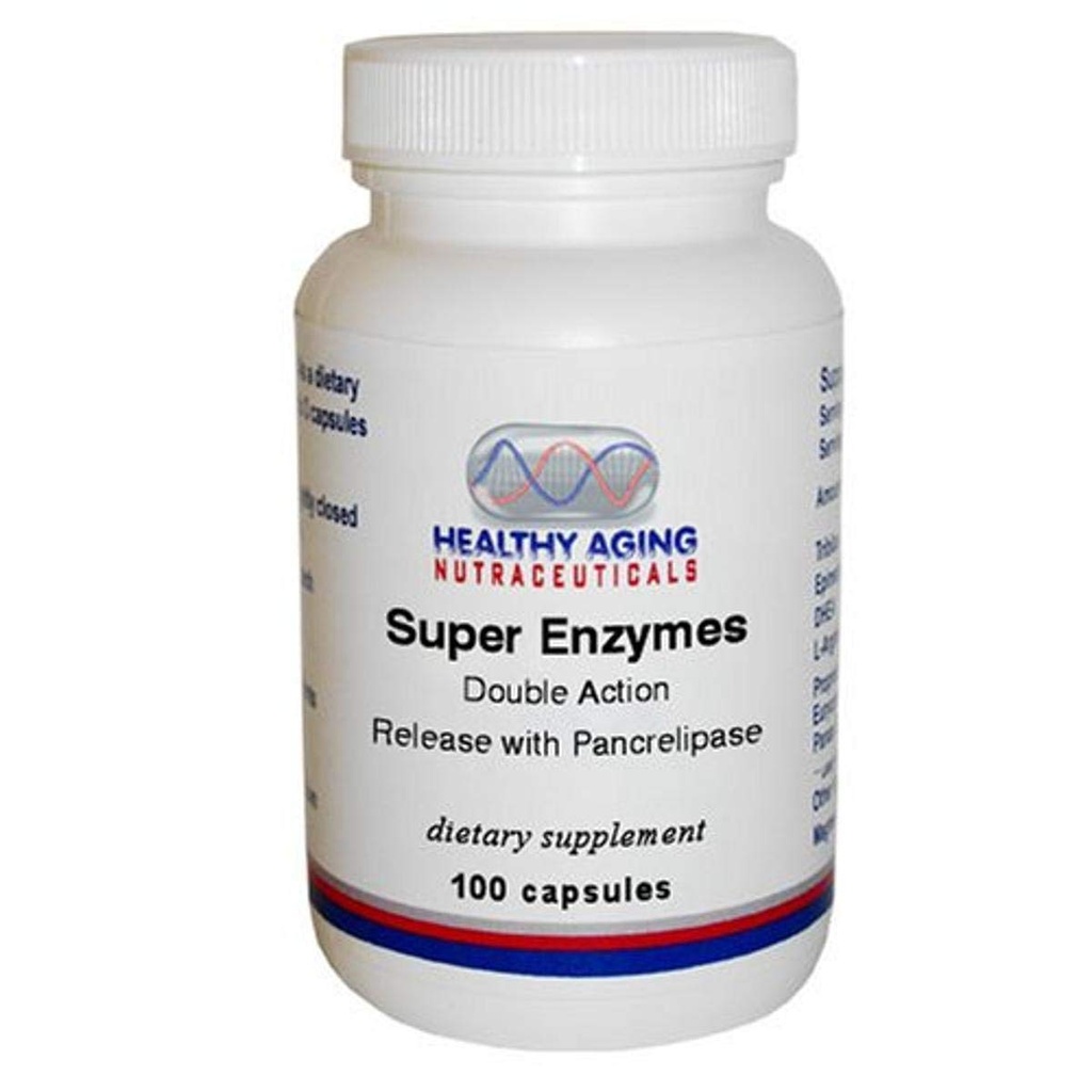 Super Enzymes Double Action Release med Pancrelipase 100 kapslar
