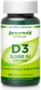 High Potency Vitamin D3 5000 IE - Boost Immune, Support Bone & Teeth, lätt att svälja 120 Veg kapslar